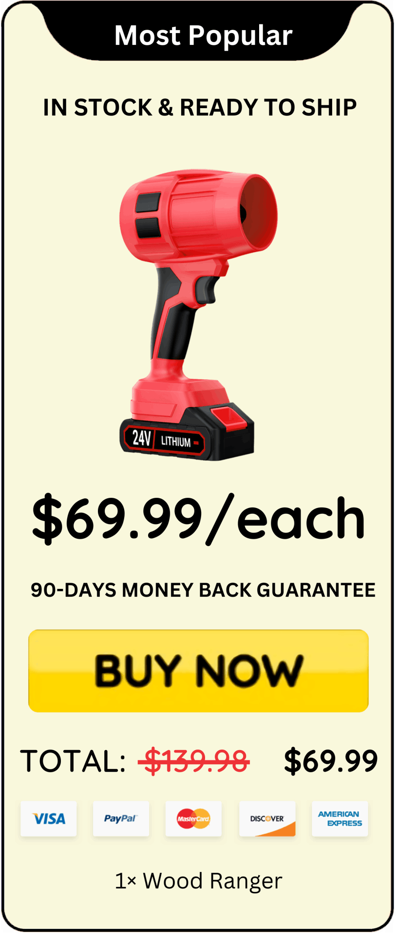 Wood Ranger Leaf Blower offer price 